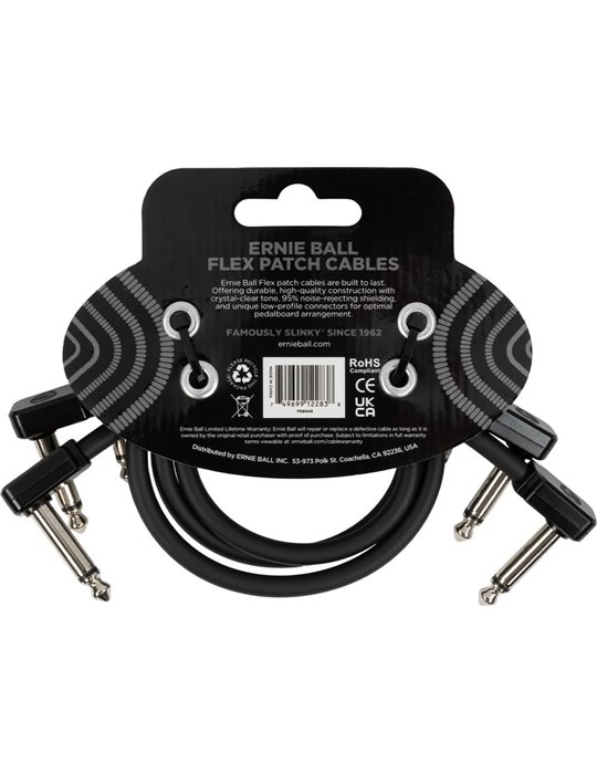 CABLE EB FLEX PATCH 12? NEGRO - PACK 3
