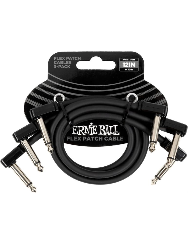 CABLE EB FLEX PATCH 12? NEGRO - PACK 3