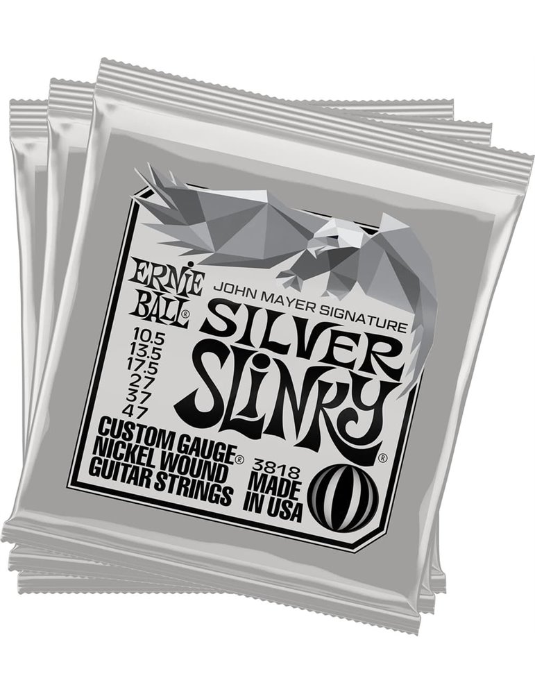 JUEGO ELÉCTRICA SLINKY SILVER JOHN MAYER SIGNATURE 10,5-47 - PACK 3