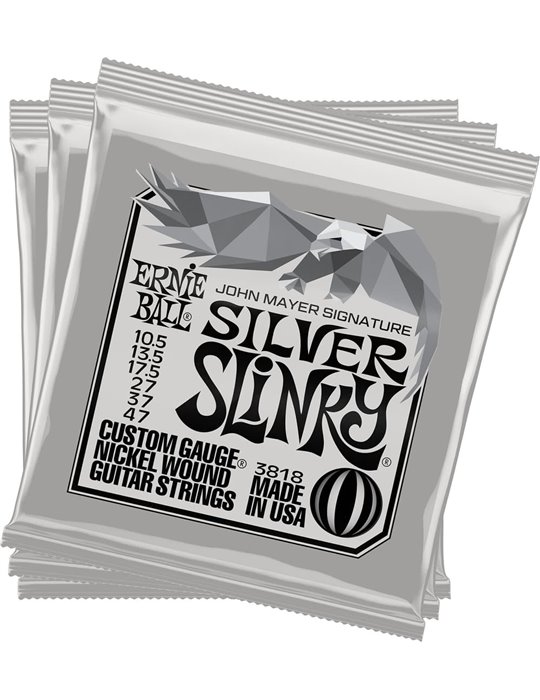JUEGO ELÉCTRICA SLINKY SILVER JOHN MAYER SIGNATURE 10,5-47 - PACK 3