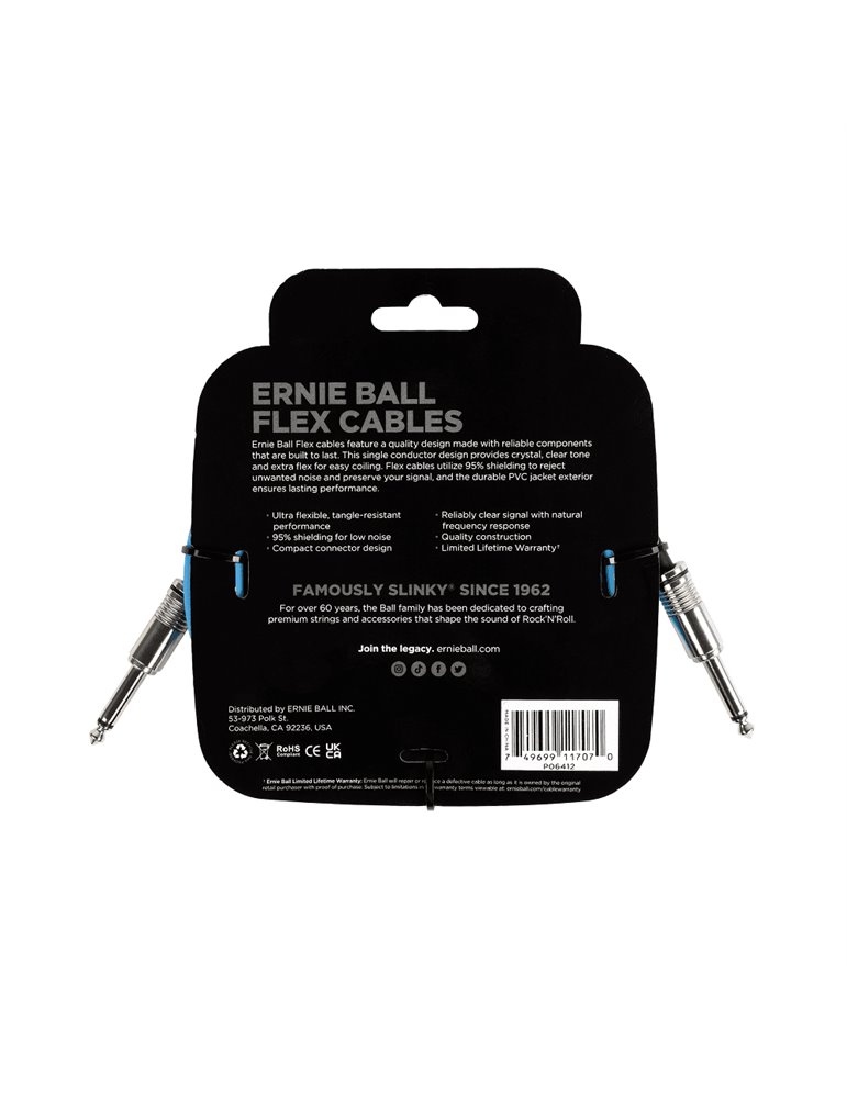 CABLE EB INSTRUMENTO FLEX JACK-JACK SS 3 m - Azul