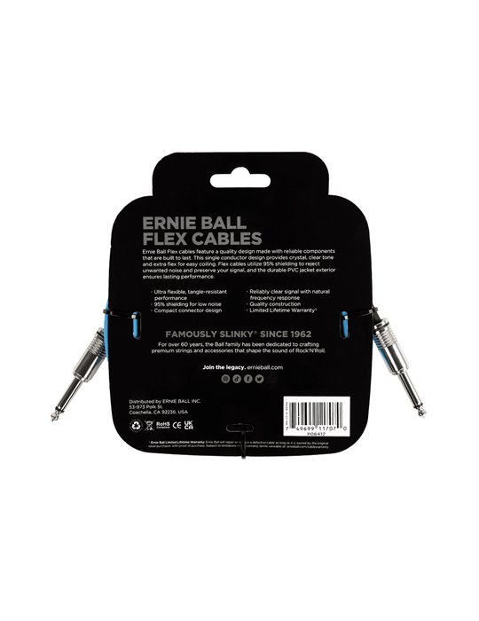 CABLE EB INSTRUMENTO FLEX JACK-JACK SS 3 m - Azul