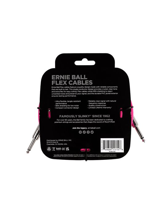 CABLE EB INSTRUMENTO FLEX JACK-JACK SS 6 m - Rosa