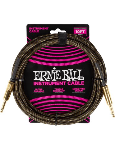 CABLE EB INSTRUMENTO TRENZADO JACK-JACK SS 3 m - Pay Dirt
