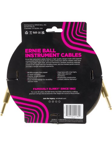 CABLE EB INSTRUMENTO TRENZADO JACK-JACK SS 3 m - Pay Dirt 2