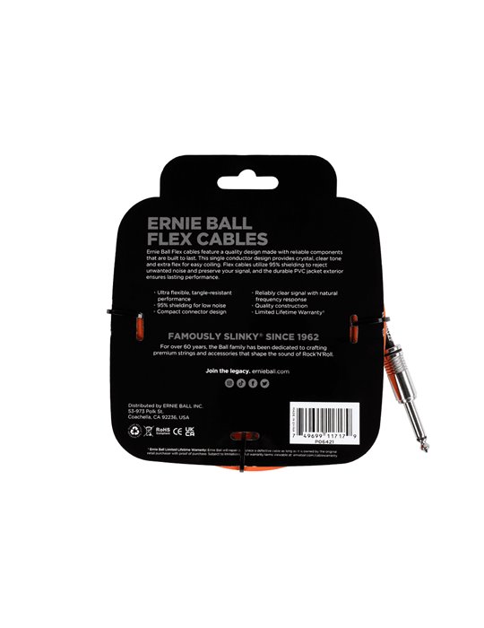 CABLE EB INSTRUMENTO FLEX JACK-JACK SS 6 m - Naranja