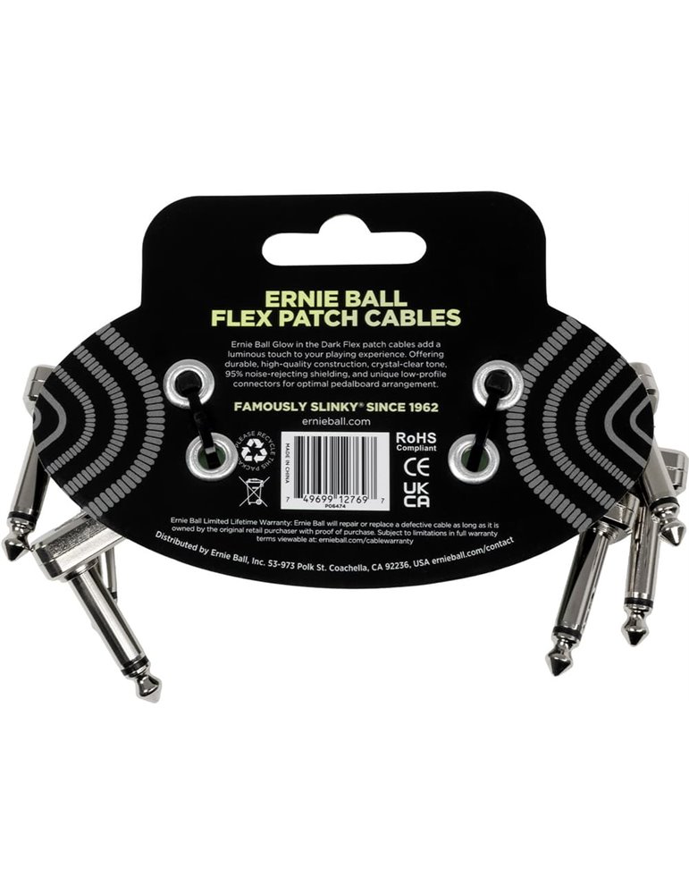 CABLE EB INTERLINK FLEX JACK-JACK AA 7,5 cm . PHOSPHORESCENT (PACK de 3)