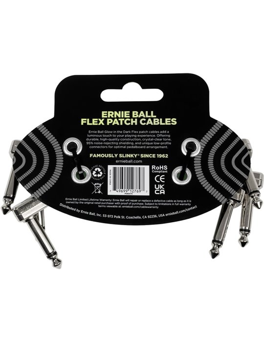 CABLE EB INTERLINK FLEX JACK-JACK AA 7,5 cm . PHOSPHORESCENT (PACK de 3)