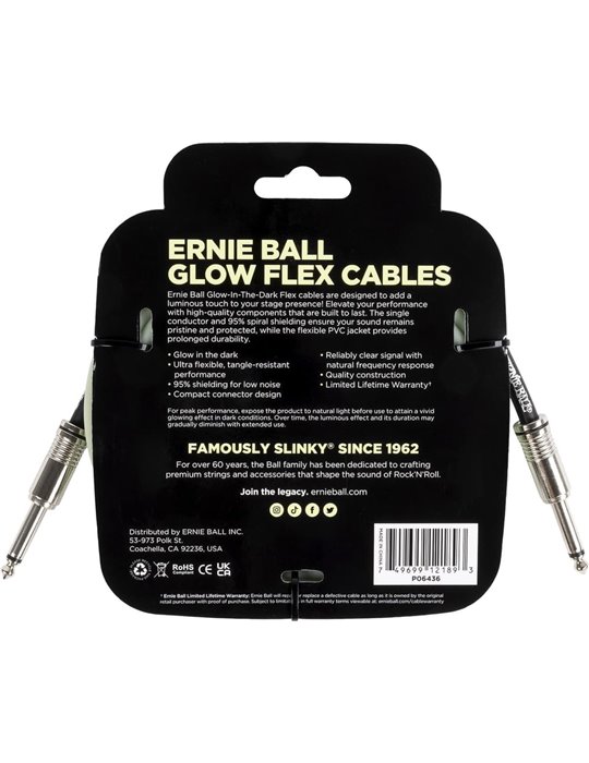 CABLE EB INSTRUMENTO FLEX JACK-JACK SS 3 m - Fosforescente