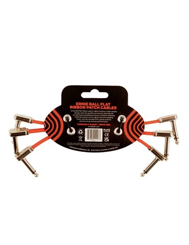 CABLE EB PATCH FLAT RIBBON 6" ROJO - PACK 3