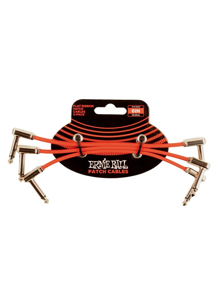 CABLE EB PATCH FLAT RIBBON 6" ROJO - PACK 3