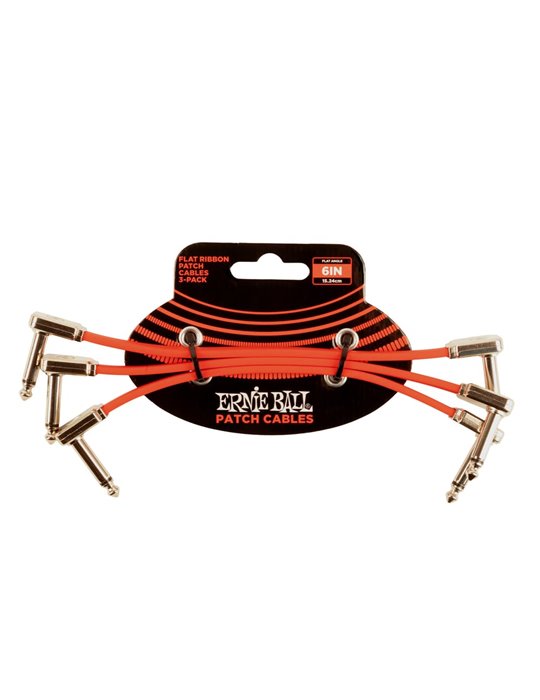 CABLE EB PATCH FLAT RIBBON 6" ROJO - PACK 3