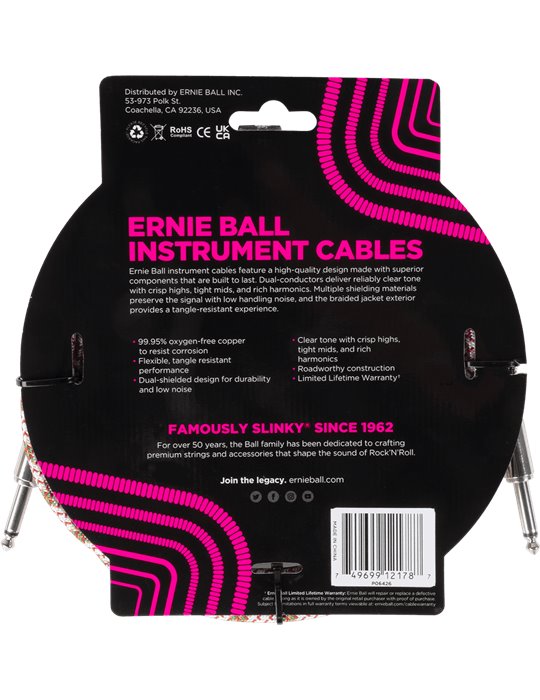 CABLE EB INSTRUMENTO TRENZADO JACK-JACK SS 3 m - Emerald Argyle