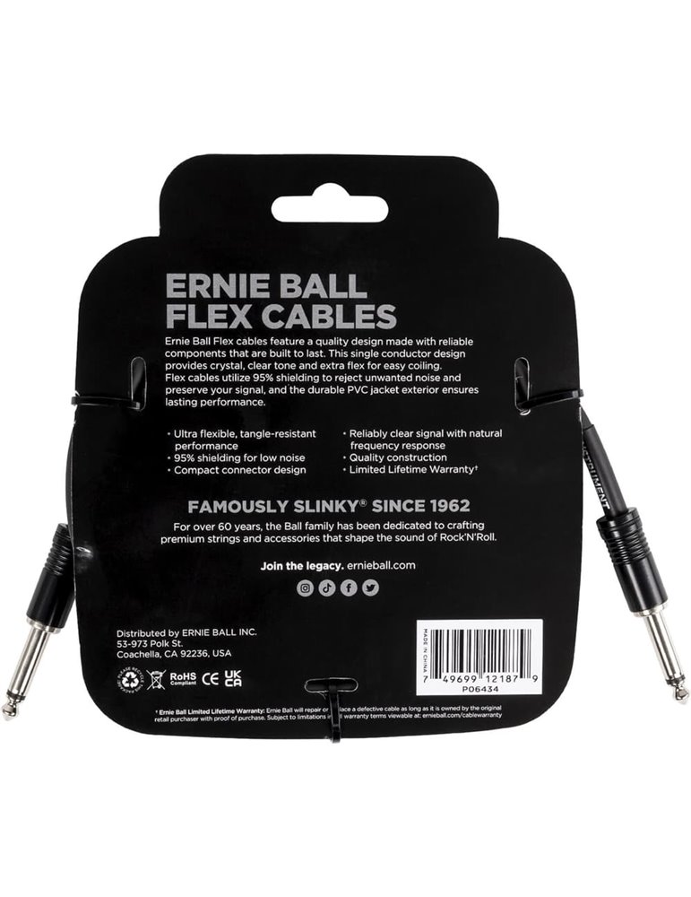 CABLE EB INSTRUMENTO FLEX JACK-JACK SS 3 m - Negro
