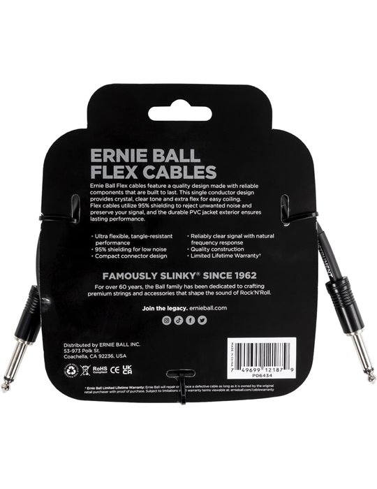 CABLE EB INSTRUMENTO FLEX JACK-JACK SS 3 m - Negro