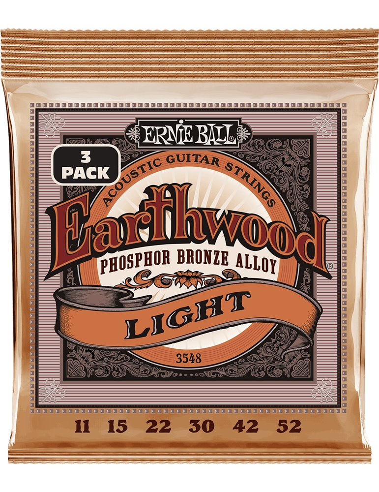 JUEGO ACÚSTICA EARTHWOOD 92/8 PHOSPHOR BZ. LIGHT 11-52 TRIPACK (3)