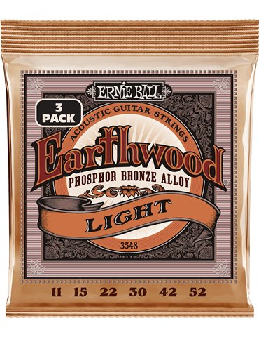 JUEGO ACÚSTICA EARTHWOOD 92/8 PHOSPHOR BZ. LIGHT 11-52 TRIPACK (3) 2