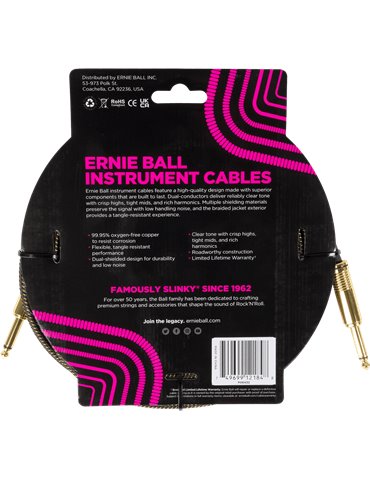 CABLE EB INSTRUMENTO TRENZADO JACK-JACK SS 5,5 m - Pay Dirt 2