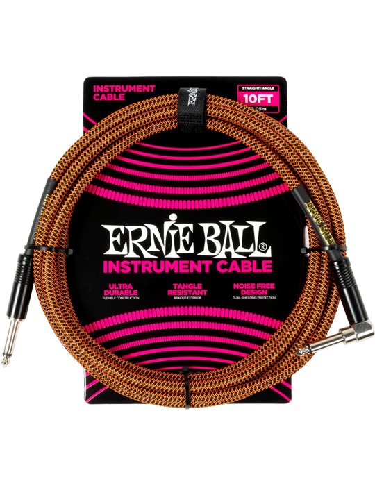 CABLE EB INSTRUMENTO TRENZADO JACK-JACK SA 3 m - Naranja / Negro
