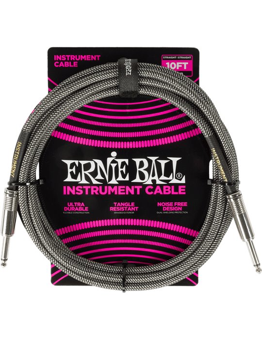 CABLE EB INSTRUMENTO TRENZADO JACK-JACK SS 3 m - Silver Fox