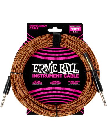 CABLE EB INSTRUMENTO TRENZADO JACK-JACK SS 5,5 m - Naranja / Negro