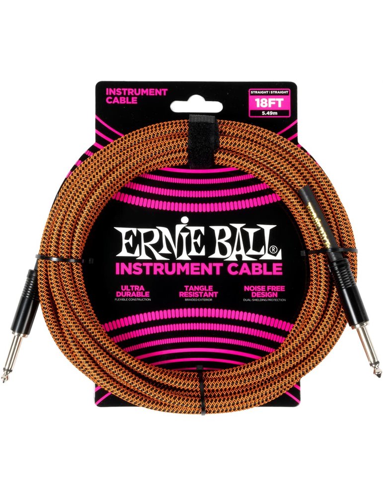 CABLE EB INSTRUMENTO TRENZADO JACK-JACK SS 5,5 m - Naranja / Negro