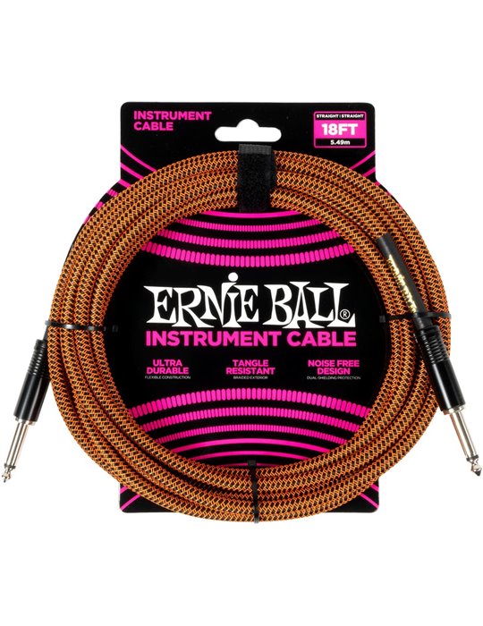 CABLE EB INSTRUMENTO TRENZADO JACK-JACK SS 5,5 m - Naranja / Negro