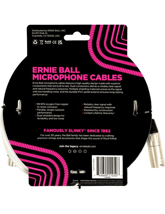CABLE EB MICRÓFONO CLASSIC XLR-XLR BLANCO- 6 m