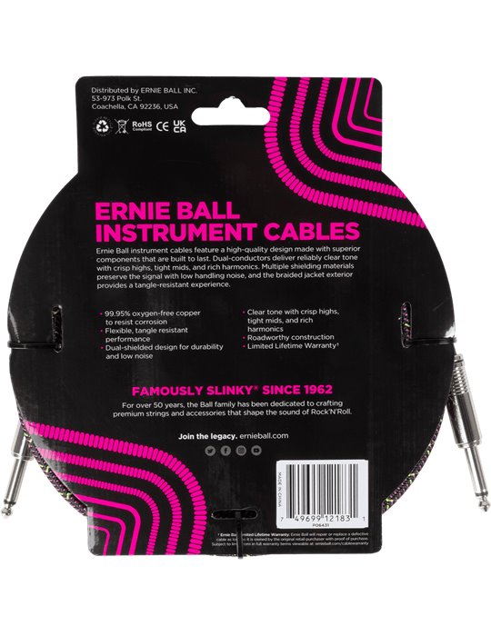 CABLE EB INSTRUMENTO TRENZADO JACK-JACK SS 5,5 m - Purple Python