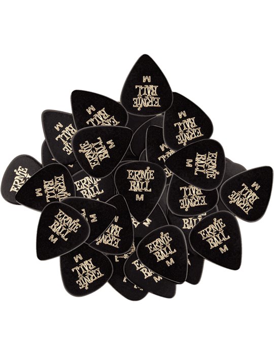 PACK 144 UD. PÚAS CELLULOID NEGRA - MEDIUM (0,72 mm)