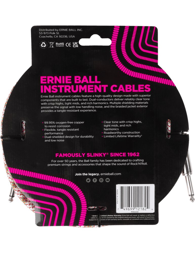 CABLE EB INSTRUMENTO TRENZADO JACK-JACK SS 5,5 m - Emerald Argyle