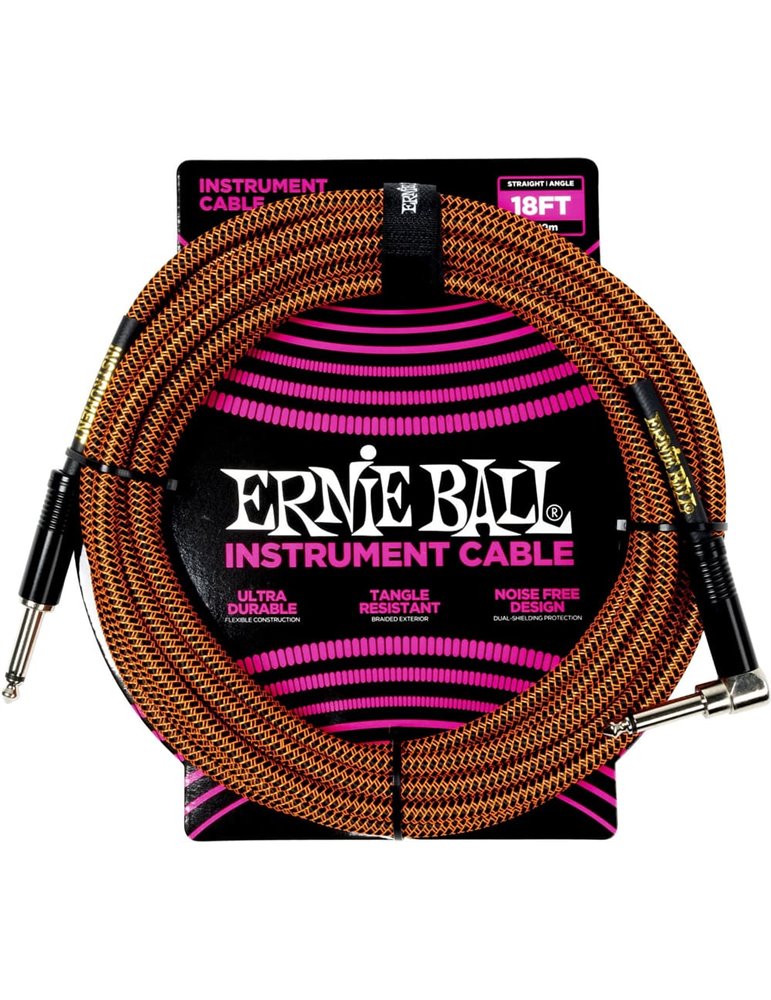 CABLE EB INSTRUMENTO TRENZADO JACK-JACK SA 5,5 m - Naranja / Negro