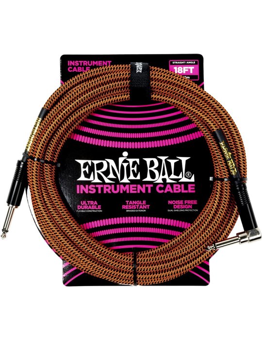 CABLE EB INSTRUMENTO TRENZADO JACK-JACK SA 5,5 m - Naranja / Negro