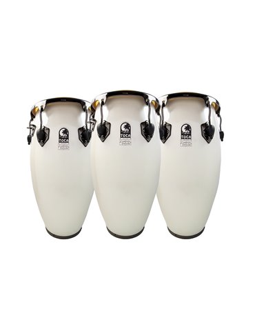 Conga Fiberglass Magarita Blanca, Black Chrome Conga