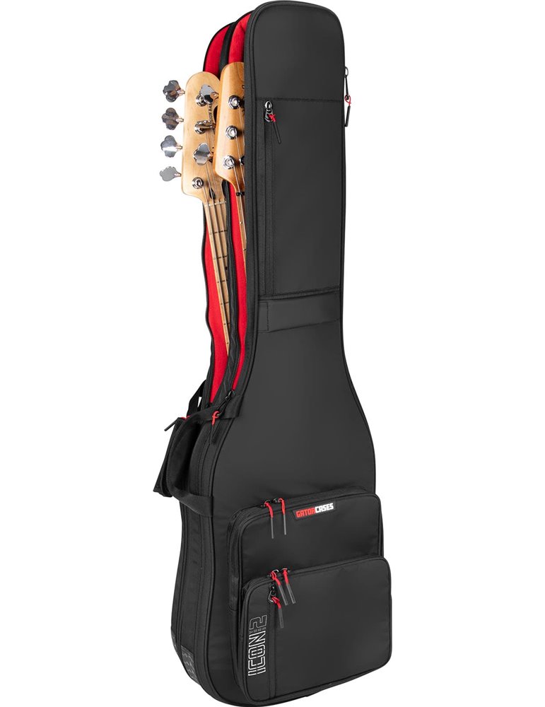 SOFTCASE PARA 2 BAJOS ELÉCTRICOS "GATOR G-ICON" - NEGRO