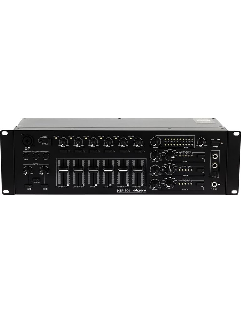 Mezclador de zona de 6 + 2 entradas (4 zonas) rackeable