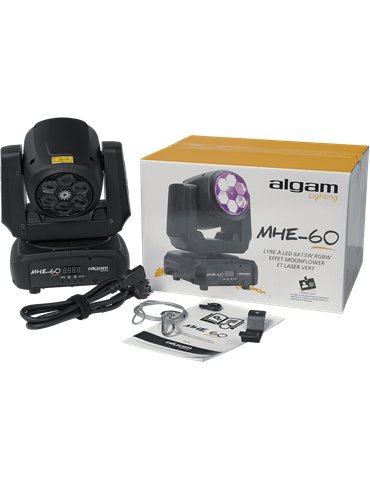 Luz LED WASH 6 x 15W RGBW + láser verde 200mw