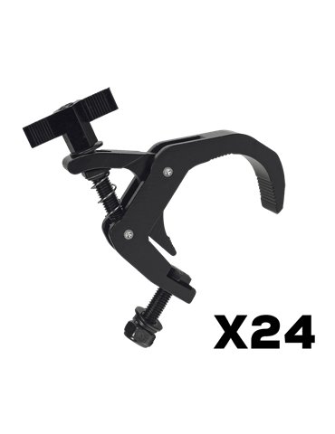 Abrazadera ? Pack de 24 ganchos universales negros, con tuerca hexagonal