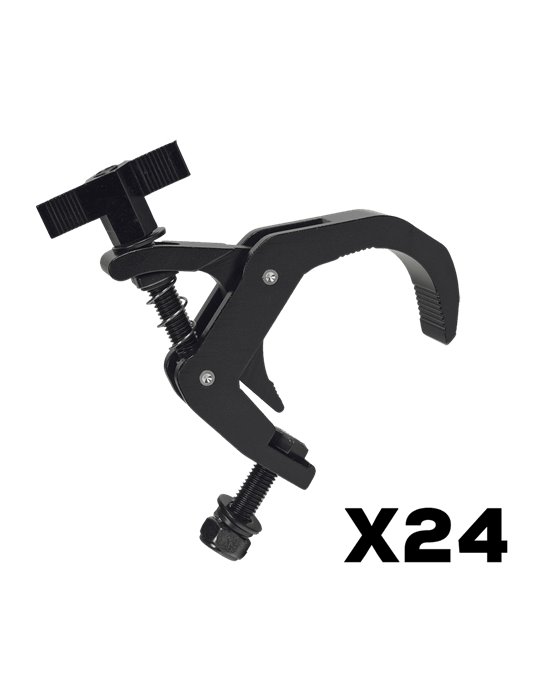 Abrazadera ? Pack de 24 ganchos universales negros, con tuerca hexagonal
