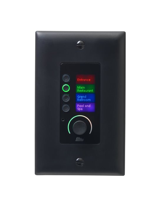 Controlador Ethernet con 4 botones y control de volumen - Negro
