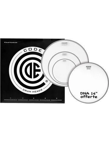 TOM PACK CODE DNA ROCK TRANSPARENTE (10,12,16" + DNA 14 ")