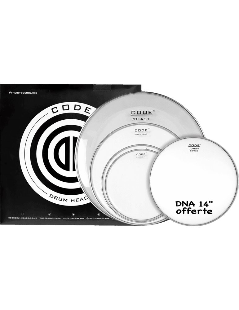 FULL PACK CODE GENERETOR TRANSPARENTE FUSION (10,12,14,20" + CAJA DNA 14" COATED)