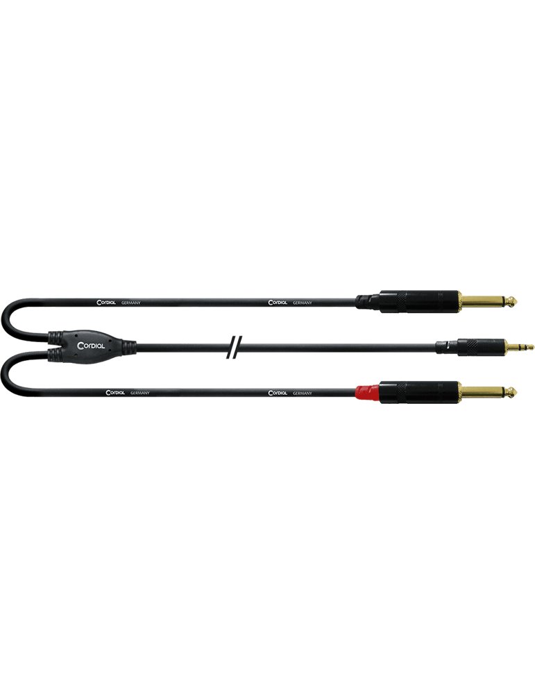 Cable Y minijack estéreo/2 jack mono 3 m