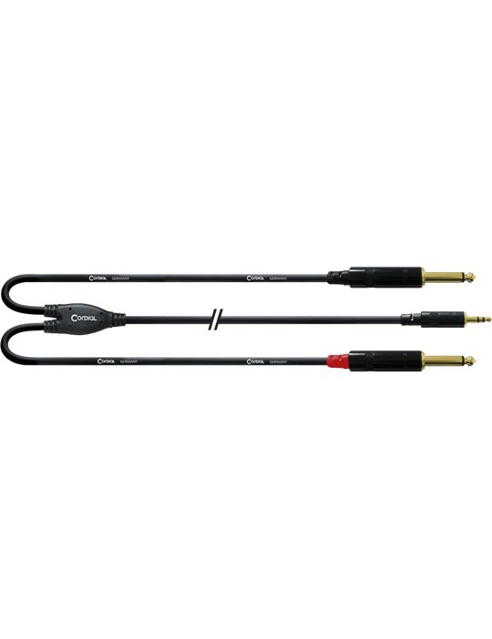 Cable Y minijack estéreo/2 jack mono 3 m