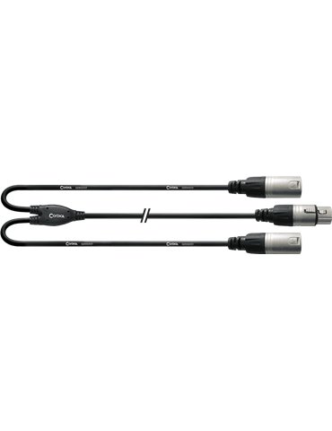 Cable Y XLR hembra/2 XLR macho 30 cm