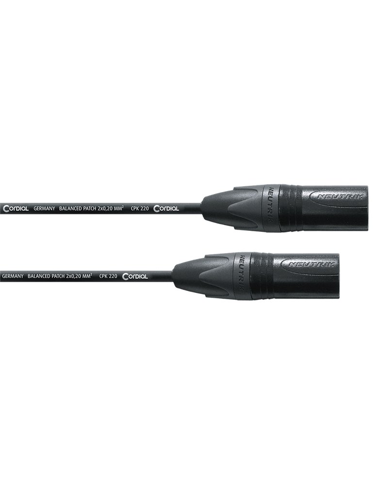 Adaptador cable de micrófono XLR macho/macho