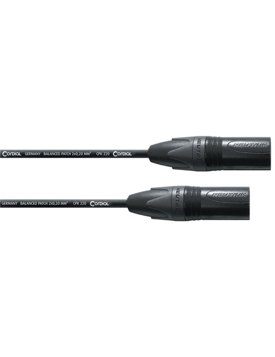 Adaptador cable de micrófono XLR macho/macho