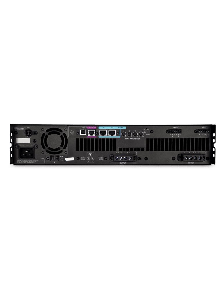 Amplificador de potencia de cuatro canales, 1250W @ 4? con Blu Link, 70V/100V