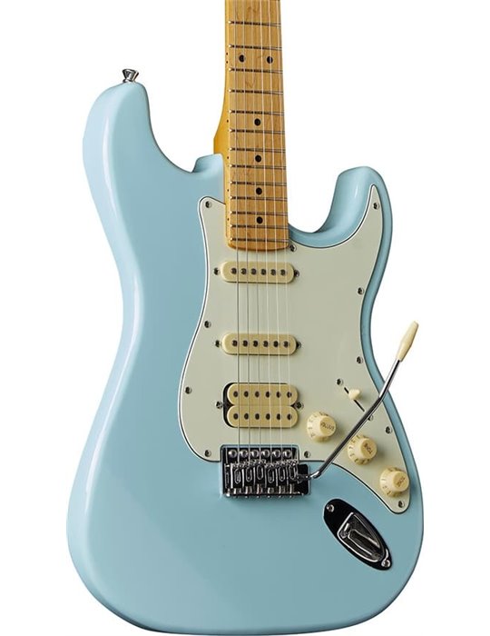 Guitarra eléctrica Eko Starter ST351 tipo Strat vintage HSS Diapasón de Arce - Daphne Azul