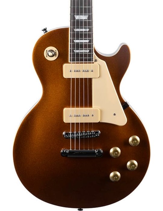 Guitarra eléctrica Eko Starter LS400 tipo LP con pastillas P90 vintage - Dorada